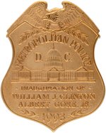 CLINTON & GORE 1993 INAUGURAL OFFICIAL METRO D.C. POLICE BADGE VARIETY.