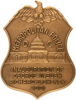 BUSH & CHANEY 2001 INAUGURAL OFFICIAL METRO D.C. POLICE BADGE.