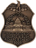 BUSH & CHANEY 2005 INAUGURAL OFFICIAL METRO D.C. POLICE BADGE.