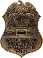 OBAMA & BIDEN 2009 INAUGURAL OFFICIAL METRO D.C. POLICE BADGE.