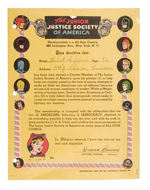 "JUNIOR JUSTICE SOCIETY OF AMERICA" CLUB KIT CERTIFICATE.