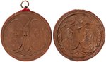 CLEVELAND & BLAINE PAIR OF HIGH RELIEF 1884 JUGATE BADGES.