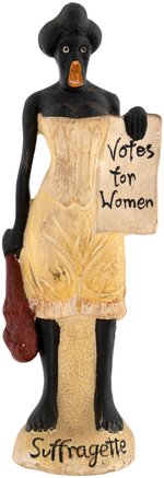 "VOTES FOR WOMEN" SATIRICAL AFRICAN AMERICAN BISQUE FIGURE LARGEST VARIETY.