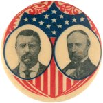 ROOSEVELT & FAIRBANKS RARE 1904 AMERICAN SHIELD JUGATE BUTTON UNLISTED IN HAKE.