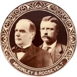 "McKINLEY & ROOSEVELT" RARE 1900 ORNATE BORDER JUGATE BUTTON.