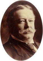 TAFT 1908 OVAL SEPIA TONED REAL PHOTO BUTTON.