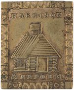 "HARRISON & REFORM" LOG CABIN 1840 CAMPAIGN BROOCH.