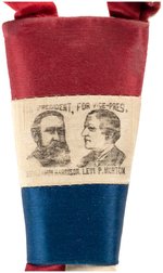 HARRISON & MORTON 1888 CAMPAIGN JUGATE NECKTIE.