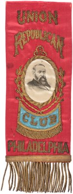 HARRISON "UNION REPUBLICAN CLUB PHILADELPHIA" 1889 ELABORATE INAUGURAL RIBBON.