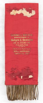 HARRISON "UNION REPUBLICAN CLUB PHILADELPHIA" 1889 ELABORATE INAUGURAL RIBBON.