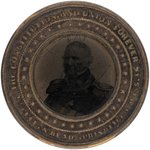 WINFIELD SCOTT PERPETUAL CALENDAR CIVIL WAR ERA FERROTYPE MEDALLION.