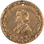 POLK & DALLAS "FRIEND OF EQUAL RIGHTS" 1844 BACK-TO-BACK BRASS SHELL JUGATE BADGE.