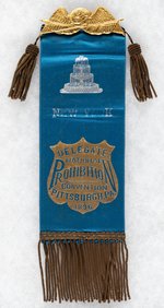 "NEW YORK DELEGATE" PROHIBITION PARTY 1896 CONVENTION RIBBON.