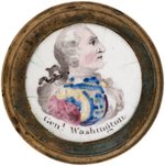 "GEN. WASHINGTON" LEFT FACING PORTRAIT BATTERSEA ENAMEL CURTAIN TIE-BACK.