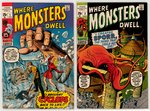 MARVEL MONSTER BRONZE AGE LOT OF FIVE COMIC ISSUES.