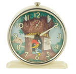 "WOODY WOODPECKER SPRING ALARM CLOCK" IN ORIGINAL BOX.