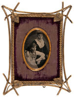 ART NOUVEAU FRAME WITH TINTYPE PHOTO.