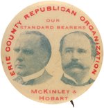 McKINLEY & HOBART "ERIE COUNTY REPUBLICAN ORGANIZATION" JUGATE BUTTON HAKE #3.