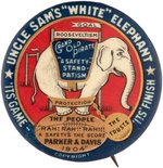 PARKER & DAVIS WHITE ELEPHANT CLASSIC 1904 CAMPAIGN BUTTON HAKE #112.