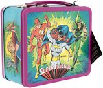 DC COMICS "SUPER FRIENDS" UNUSED METAL LUNCHBOX WITH THERMOS.