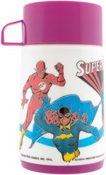 DC COMICS "SUPER FRIENDS" UNUSED METAL LUNCHBOX WITH THERMOS.