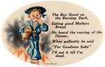 POCKET MIRROR "COPYRIGHT 1910" W/CARTOON SAILOR BOY IN BARE FEET.