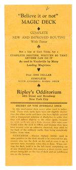 NYWF 1939 MAGIC CARD DECK FROM “RIPLEY’S ODDITORIUM.”