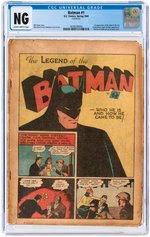 BATMAN #1 SPRING 1940 CGC NG (FIRST JOKER AND CATWOMAN).