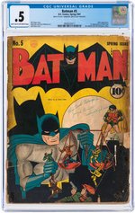 BATMAN #5 SPRING 1941 CGC 0.5 POOR.