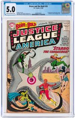 BRAVE AND THE BOLD #28 FEBRUARY-MARCH 1960 CGC 5.0 VG/FINE (FIRST JUSTICE LEAGUE OF AMERICA & STARRO).