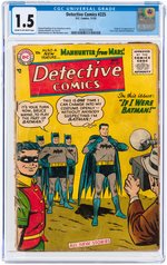 DETECTIVE COMICS #225 NOVEMBER 1955 CGC 1.5 FAIR/GOOD (FIRST MARTIAN MANHUNTER).