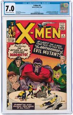 X-MEN #4 MARCH 1964 CGC 7.0 FINE/VF (FIRST QUICKSILVER, SCARLET WITCH, TOAD & BROTHERHOOD OF EVIL MUTANTS).