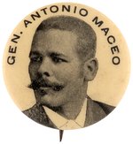 "GEN. ANTONIO MACEO" CUBAN REVOLUTIONARY C. 1898 PORTRAIT BUTTON.