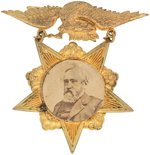 HARRISON RARE APPLIED PORTRAIT FIVE POINTED STAR SHELL BADGE.