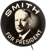 "SMITH FOR PRESIDENT" RARE HIGH CONTRAST REAL PHOTO BUTTON.
