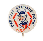 "JULY 4 CATHOLIC ORPHAN'S PICNIC" WITH UNCLE SAM.