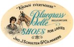 POCKET MIRROR C. 1910 W/LADY FEEDING HORSE FOR "BLUEGRASS BELLE SHOES FOR LADIES-KNOWN EVERYWHERE".