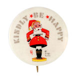 "KINDLY BE HAPPY" SANTA BY ILLUSTRATOR HANS FLATO.