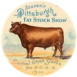 UNUSUAL AND RARE POCKET MIRROR FOR 1900 LIVESTOCK SHOW- A RARELY SEEN W&H INNOVATION.