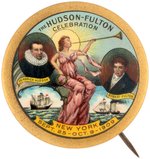 OUTSTANDING BUTTON FOR THE HUDSON-FULTON 1909 CELEBRATION.