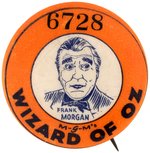 M-G-M'S WIZARD OF OZ MOVIE CONTEST LARGE VERSION BUTTON PICTURING FRANK MORGAN AS THE WIZARD.