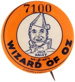 M-G-M'S WIZARD OF OZ MOVIE CONTEST LARGE VERSION BUTTON PICTURING JACK HALEY AS THE TIN MAN.