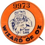 M-G-M'S WIZARD OF OZ MOVIE CONTEST LARGE VERSION BUTTON PICTURING BERT LAHR AS THE COWARDLY LION.