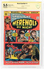 MARVEL SPOTLIGHT #2 FEBRUARY 1972 CBCS VERIFIED SIGNATURE 5.5 FINE- (FIRST WEREWOLF BY NIGHT).