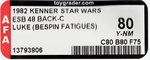 STAR WARS: THE EMPIRE STRIKES BACK - LUKE SKYWALKER (BESPIN FATIGUES) 48 BACK-C AFA 80 Y-NM.