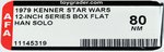 STAR WARS - HAN SOLO 12 INCH SERIES BOX FLAT AFA 80 NM.