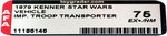 STAR WARS - IMPERIAL TROOP TRANSPORTER AFA 75 EX+/NM.