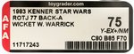 STAR WARS: RETURN OF THE JEDI - WICKET W. WARRICK 77 BACK-A AFA 75 Y-EX+/NM.