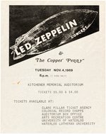 LED ZEPPELIN 1969 KITCHENER, ONTARIO CANADA LIKELY UNIQUE CONCERT POSTER.