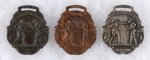 1910 THREE VARIETIES OF WATCH FOBS FOR THE JAMES JEFFRIES/JACK JOHNSON FIGHT MOVED FROM CA. TO RENO.